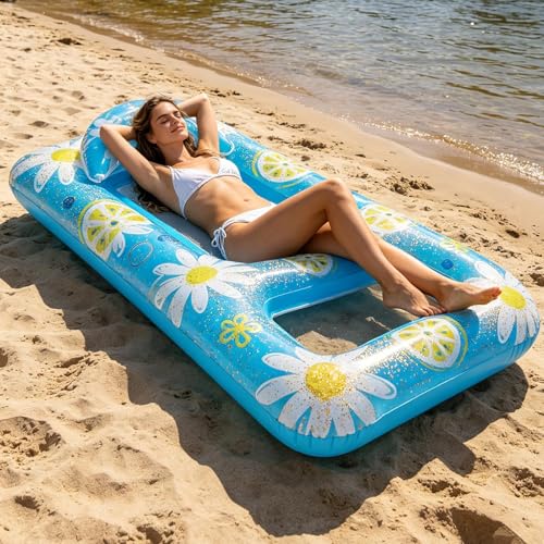 Chaise longue flottante haut de gamme avec appui-tête ergonomique - 7