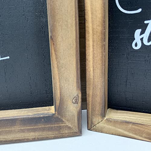 Fenisam Rustic Wooden Framed Funny Bathroom Sign Set #TOP14