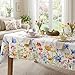 Dolficy Spring Floral Tablecloth 60x120 Inch, Spring Watercolor Flowers Decorations for Home Table Cloth Rectangle, Blooming Flower Decor Tablecloths Polyester for Picnic Party Dinner