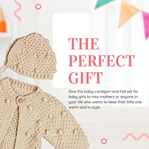 Elly & Emmy Baby Girls 2-Piece Knit Sweater And Hat, My First Dress Up, 6-12 Months, Beige Toast #TOP5