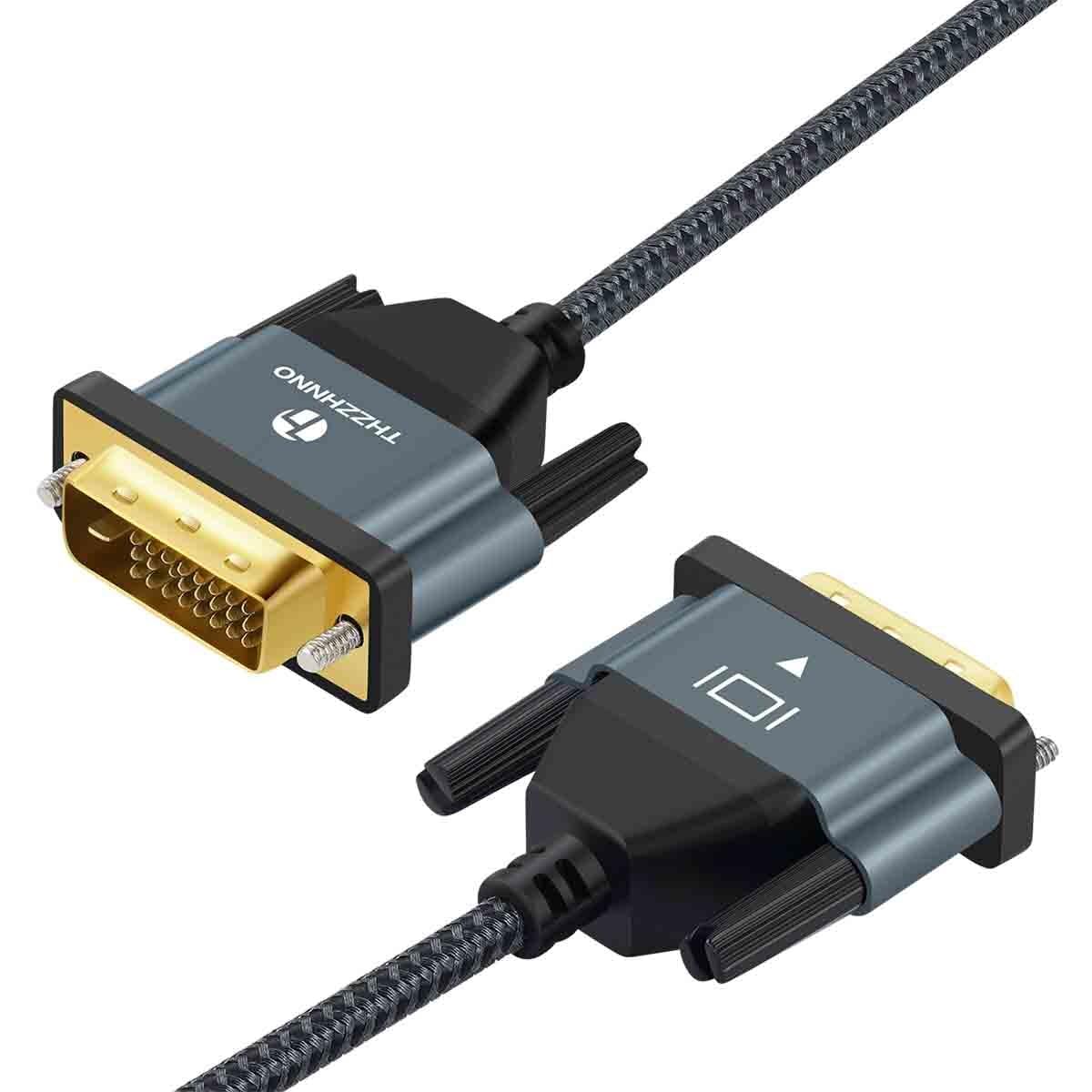 Cavo DVI a DVI 5M, Placcato oro Intrecciato DVI D 24+1 a DVI Ad Alta Risoluzione 2560x1600 1080P per Giochi, DVD, laptop, PC, Display