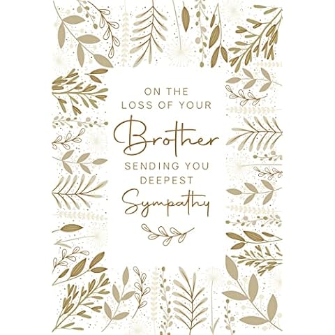 Brother Sympathy Card with Gold Design Cover