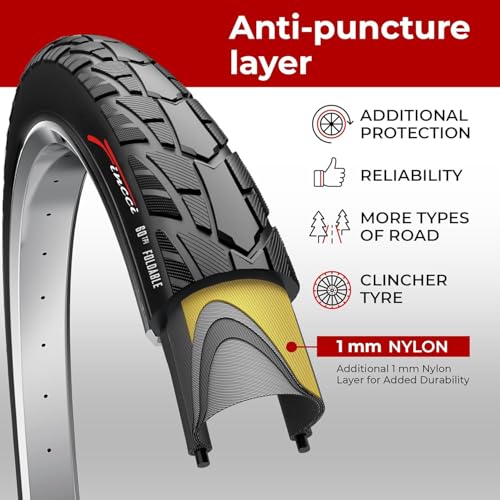 Fincci Pair 700x40c Bike Tires – Foldable 42-622 ETRTO