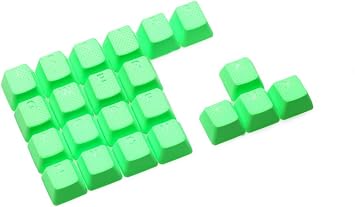 KPREPUBLIC taihao Rubber Gaming Keycap Set Rubberized Doubleshot Keycaps Cherry MX OEM Profile Shine-Through of 22 Key Magenta Neon Yellow Purple 22 Key Neon Green