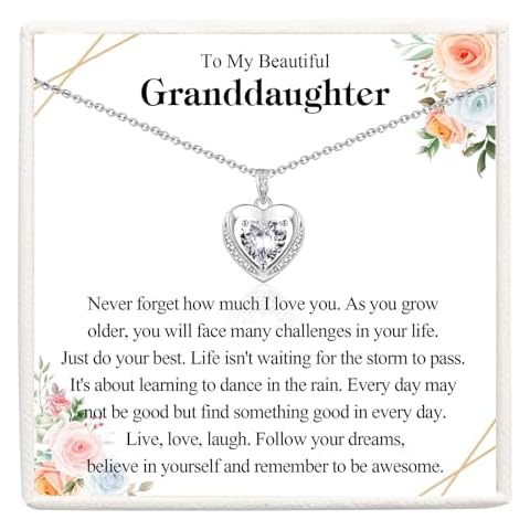 VOSAP Heart Pendant Necklace for Granddaughters Cover