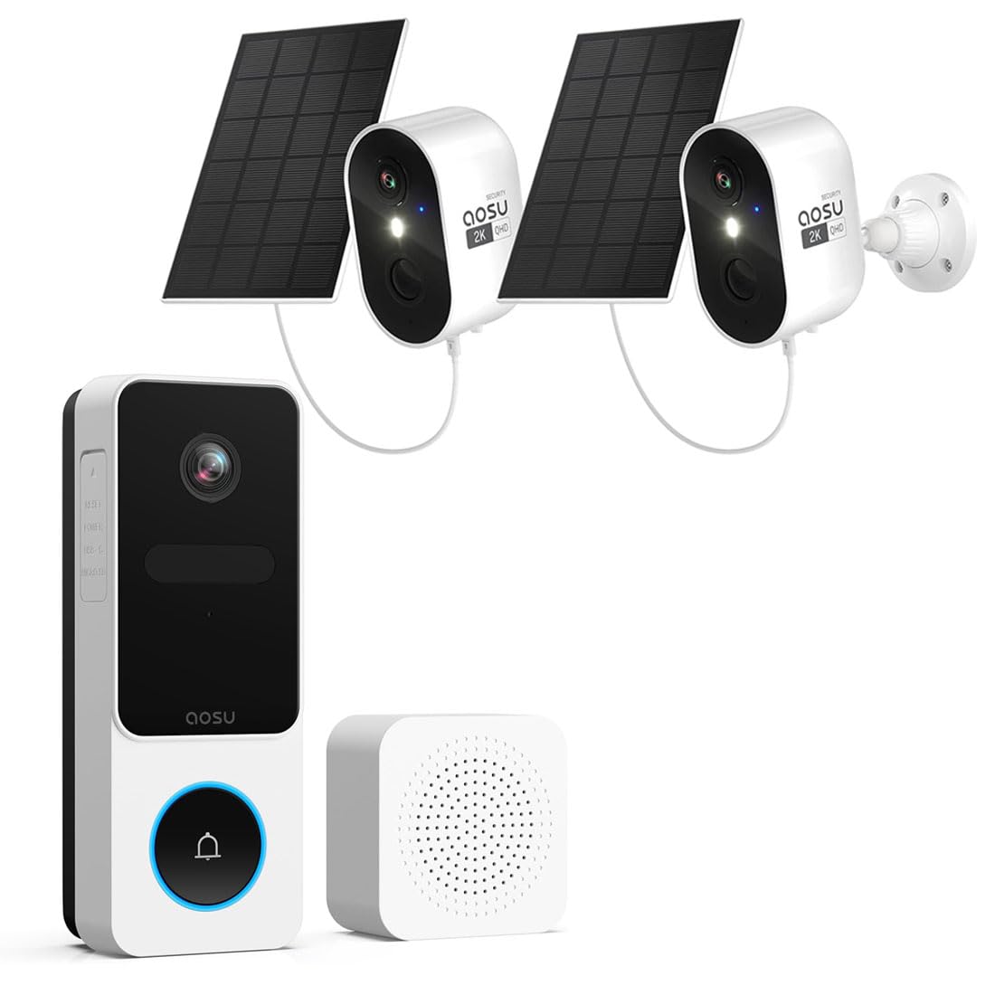 AOSU 2K ワイヤレス カメラ付き インターホン ドアホン ビデオドアベル