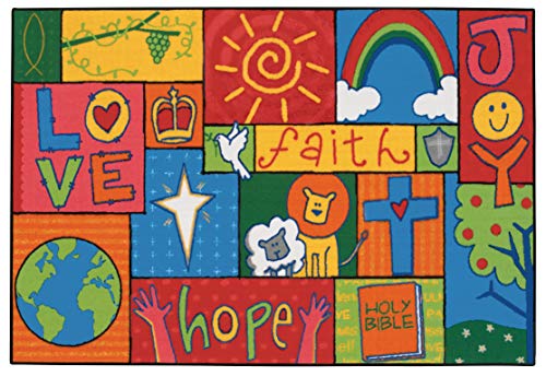 Carpets for Kids KID$Value 36.71 Inspirational Patchwork Playroom Rug 3ft x 4ft 6in Rectangle Multi Color