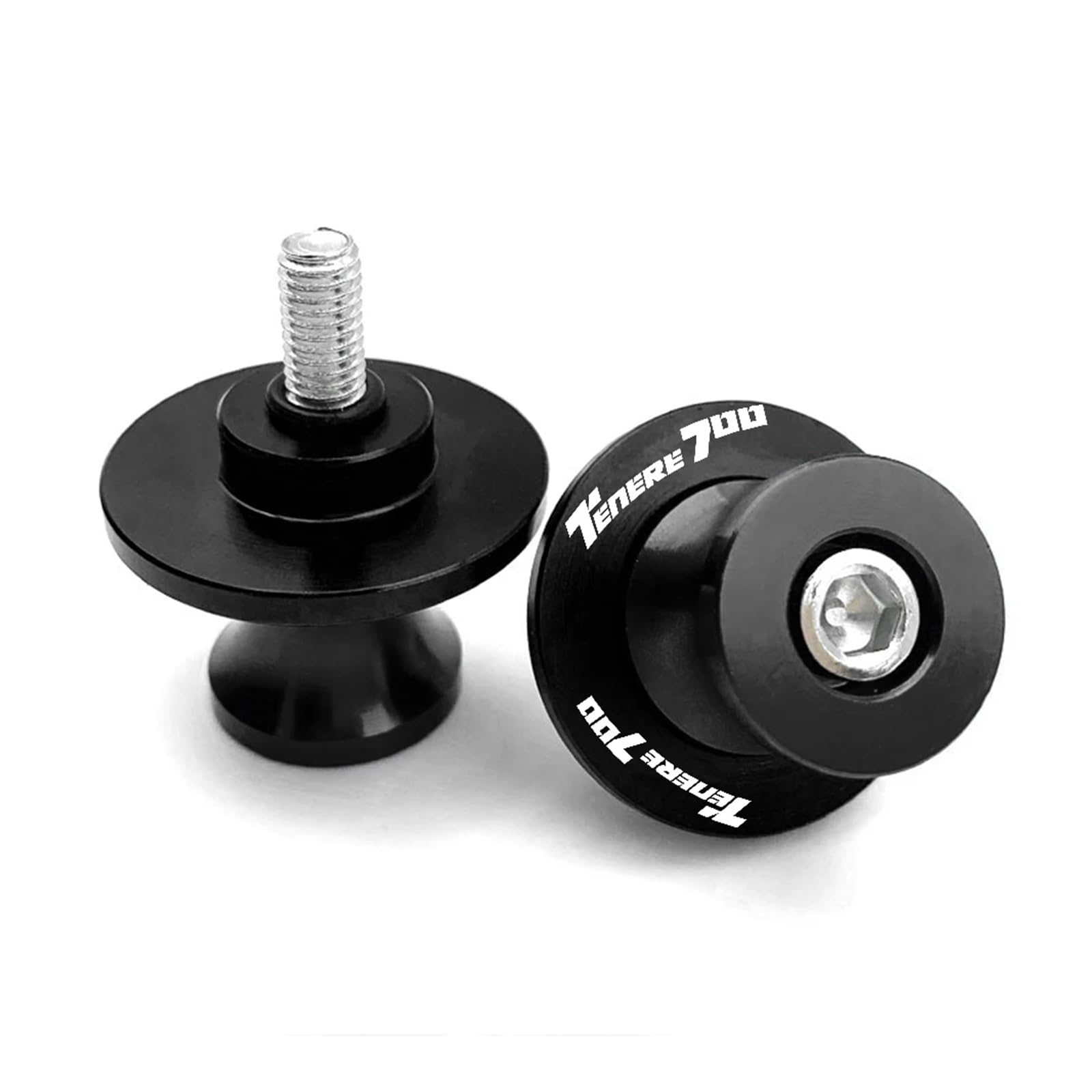 Fsjgbnhokvn Black Motorcycle Paddock Stand Spool Sliders For Tenere700 Xtz690 2019-2023 Motorcycle Accessories 6Mm Swingarm Spool Slider Stand Screws(Black)