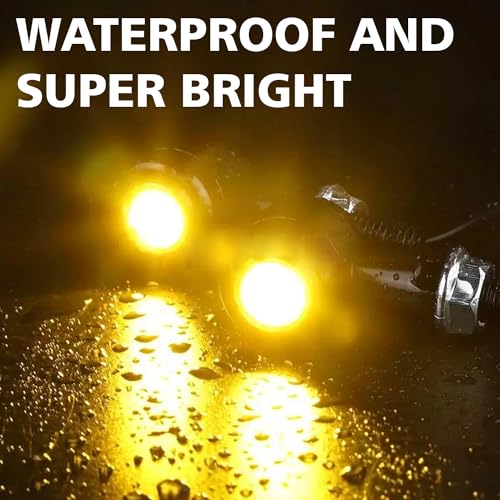 Image of OTOROYS Mart mini jet Metal Bullet Turn Signals Motorcycle LED Blinkers Lights Universal Small Front Rear Indicator Compatible with universal for all bike yellow (4pc)