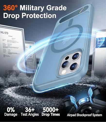 Image of Magnetic Compatible with iPhone 12 Pro Max Case, [Built-in Invisible Kickstand][Compatible with MagSafe][Military Grade Shockproof] Slim Translucent Matte Phone Case for iPhone 12 Pro Max 6.7 inch