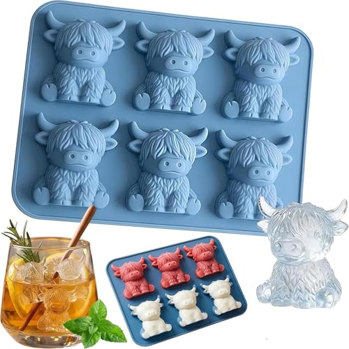 Molde para Cubos de Hielo 3D Mini Vaca Highland miniatura 1