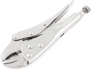 New Lon0167 Silver Tone Featured Metal Curved Jaw reliable efficacy Round Mouth Locking Plier 5