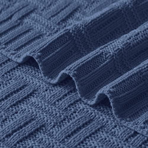 Aormenzy 50X60 Throw Blanket, Soft Cozy Acrylic Throw Blanket, Cable Knit Throw Blanket For Couch Sofa Bed, Stone Blue #TOP6