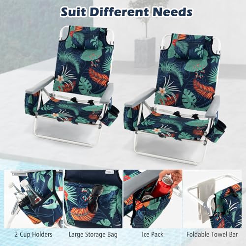 Image of Tangkula Set of 4 Backpack Beach Chair for Camping Beach Picnic