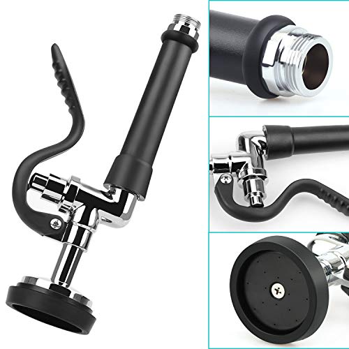 COOLWEST Pre-Rinse Spray Valve Head for All Commercial Kitchen Sink Faucet, High Pressure Dish Sprayer Nozzle with Hand Grip Assembly Replacement Kit for Restaurant Industrial Faucets - Thumbnail 6
