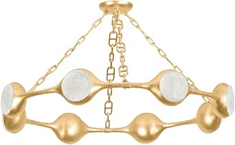 Corbett Lighting 465-40-VGL Riviere - 8 Light Chandelier 6 inches Tall and 40 inches Wide - Vintage Gold Leaf Finish