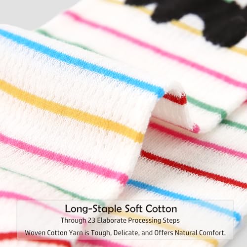 Girls' Lightweight Thin Mesh Cartoon Ankle Socks - Fun Prints, Colorful Breathable Design with Snug Comfort Fit 5