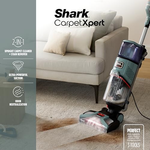 Image of Shark CarpetXpert | Upright Carpet, Area Rug & Upholstery Cleaner | Carpet Shampooer with Handheld Spot & Stain Eliminator | 3 Cleaning Tools | Slate Green | EX151