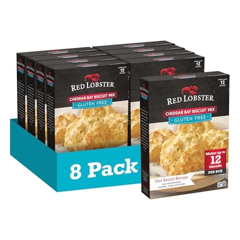 Red Lobster Gluten Free Cheddar Bay Biscuit Mix With Garlic Herb Seasoning, Cheddar Gluten Free Biscuit Mix, 11.36 Oz Box (Pack of 8) Cover