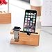 Apple Watch Stand, Gold Cherry bamboo charging dock Station charger holder stand for Apple Watch Iwatch series 1 /2 /3 38mm/42mm iPhone 5 5s 5c 6 6 Plus 7 7 Plus 8 8 Plus iPhone X 2017 release