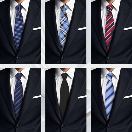 Image of Mens Tie Pre-tied Adjustable Men's Neckties, Zipper Ties for Men Accessories Business Wedding Party