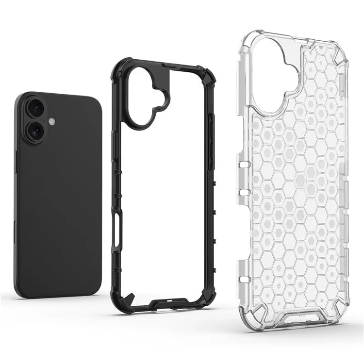 Image of Hard PC Back Case Cover for iPhone 16 Plus Anti Slip Ultra Thin Shockproof Reinforced Corners (Polycarbonate|Clear)