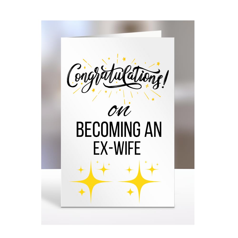 Congratulations on becoming an Ex-Wife card, Gifts for Men, Women, Presents for Christmas, A5-79_76 — image 1