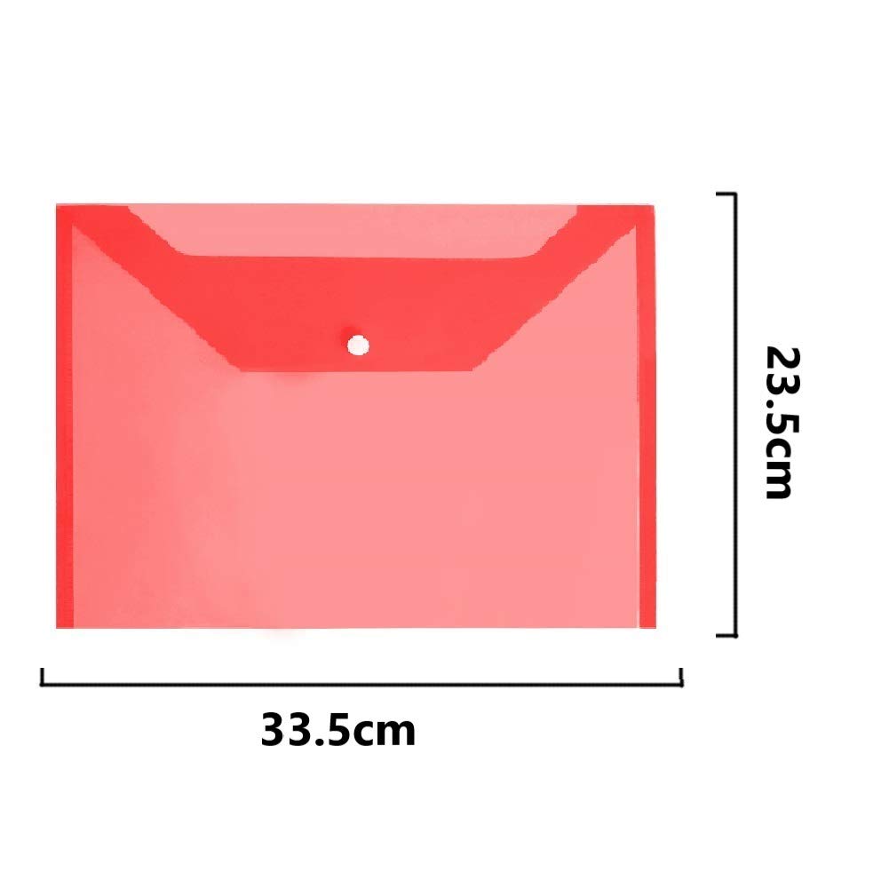 Pochettes Plastique A4 Avec Bouton Pression - 30 Pièces Multicolores Transparentes - Sterneer