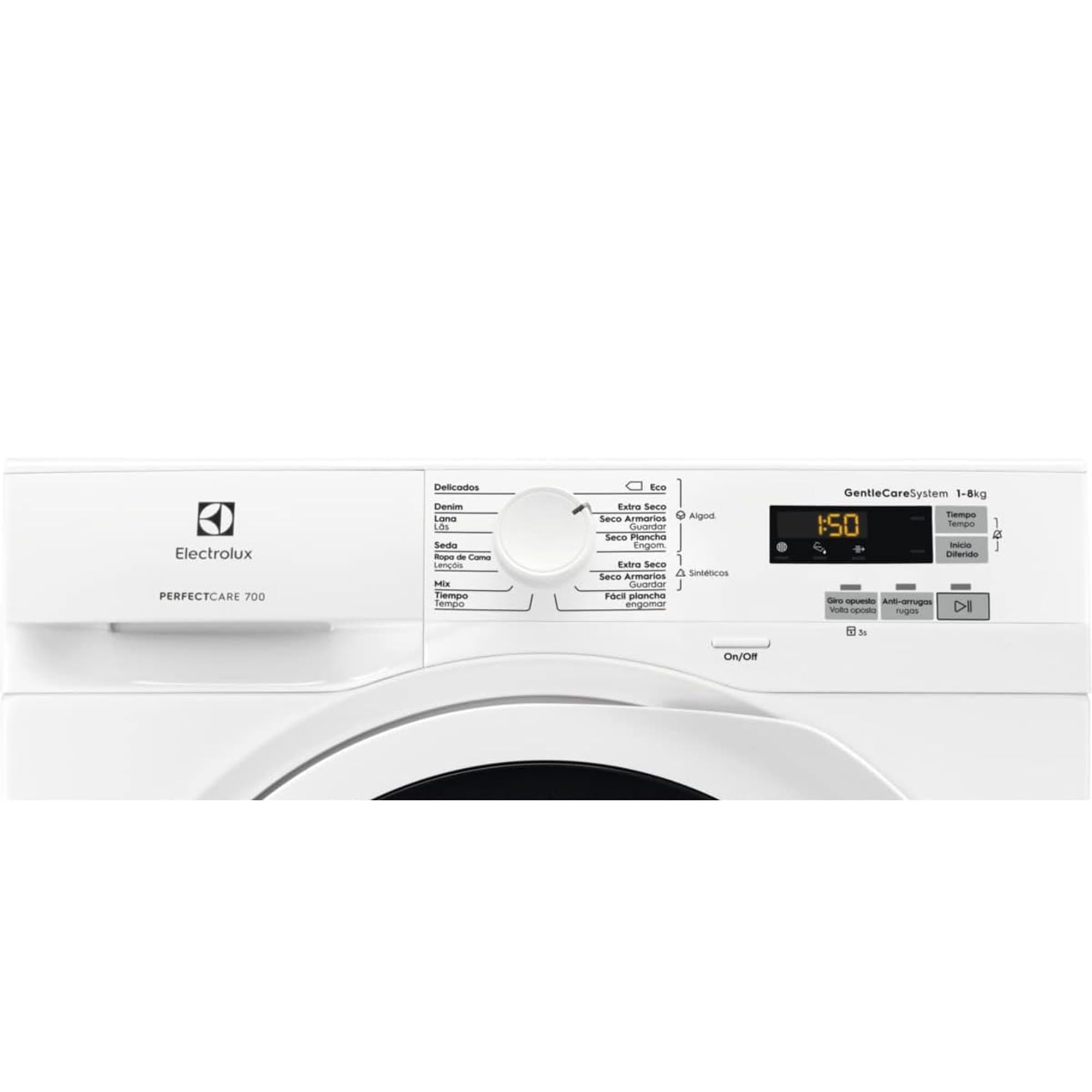 Electrolux Secadora de Carga Frontal EW7H5825IB, 8 Kg, Tecnología SensiCare, Sistema GentleCare, Libre Instalación, Sistema EcoFlow, Inicio Diferido, Panel LCD, Blanco
