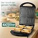 Emerio XXL Sandwich Toaster TEST GUT für alle Toastgrößen geeignet 4x große Muschelform für die ganze Familie Käse läuft nicht aus kein Verschmieren BPA frei 1300 Watt Sandwichmaker 4er
