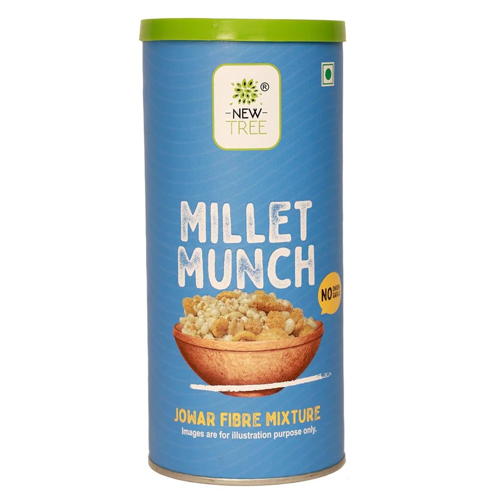 New TreeMillet Munch - Healthy Millet Snacks, 95g | No Onion No Garlic | Gluten-Free | High Fiber & Protein | Available in Millet Masala Bhel & Jowar Fibre Mixture Variants