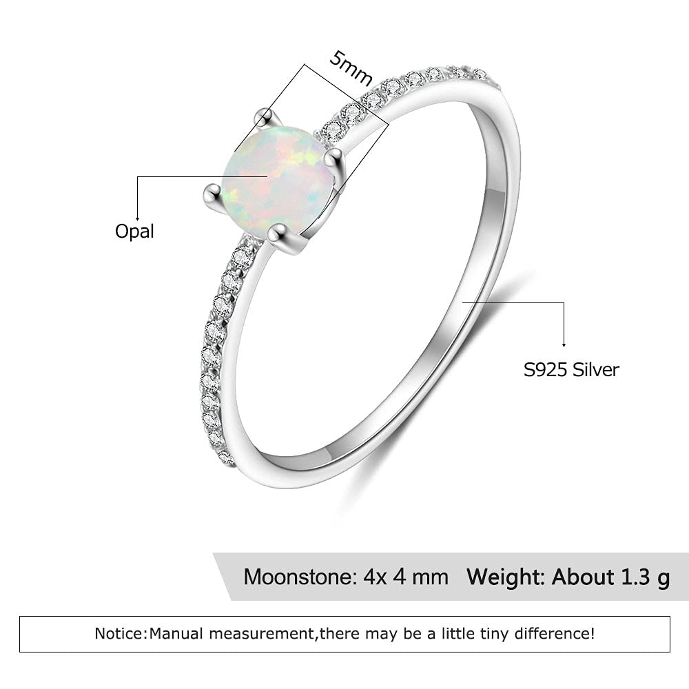 LOKILOKI Anello Donna In Argento 925 Con Pietra Opale Bianca: Design Aperto, Doppio Strato Intrecciato E Vuoto - 4