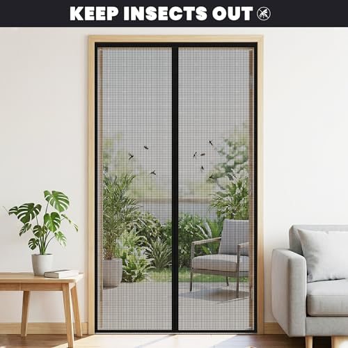 Magnetic Screen Door, Heavy Duty Fiberglass Moustiquaire Magnétique, Screen Mesh with Automatic Block Closure, Walk Through Easily for Kids Pets,Fits Door Size up to 36-38" W x 80" image 4