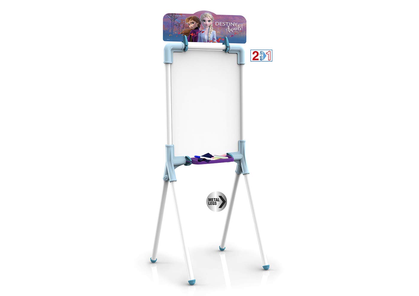Chicos - Wendbare 2-in-1 Junior Tafel, inklusive Marker, Kreide, Radiergummi und Schablone Frozen II, Material von hoher Festigkeit und Haltbarkeit, ab 3 Jahren (53039)