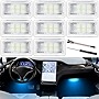 Tallew 8 Pieces Interior LED Lights Bulbs Kit Accessories Bright Easy Plug Replacement Lights Compatible with Tesla Model 3/Y/S/X, Trunk, Frunk, Door Puddle, Foot Well, Glove Box, Blue