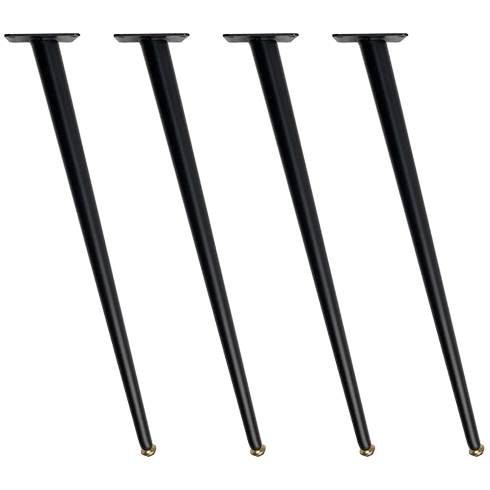 Generico Gambe per Mobili Piedini di Ricambio Neri 4 Pezzi Regolabili Conici in Ferro Verniciati A Spruzzo Altezza: 10,5-72,5 cm Piedini per Mobile 72,5 cm/28,5"