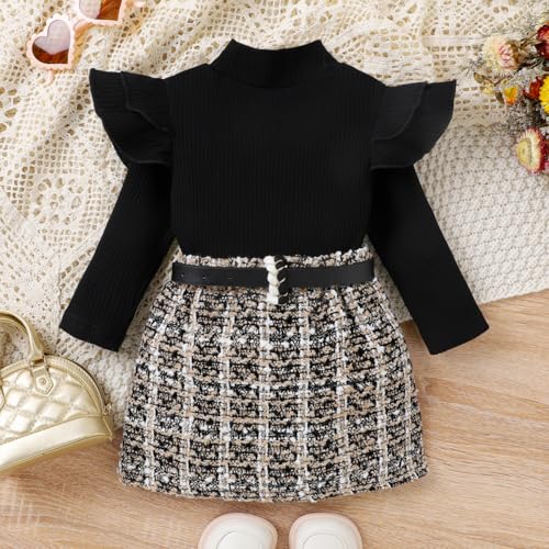 Vêtements bébé fille anti-irritation avec robe globale à volants - 3