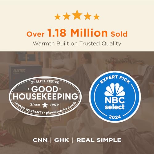 Bedsure Heated Blanket Throw Blanket - Fast Heating Electric Blanket, Soft Flannel Heated Throw with 4 Time Settings, 6 Heating Settings, Warm Gifts for Grandma & Grandpa (50x60 inches, Grey) - Image 3