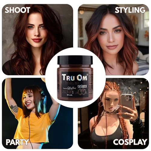 Image of Temporay Hair Color Wax | Metallic Shine | For Men & Women | DIY Instant Hair Color | Temporay Color 1 Day 1 Wash | No Ammonia, Bleach & Damage | Chocolate Brown - 100 gram