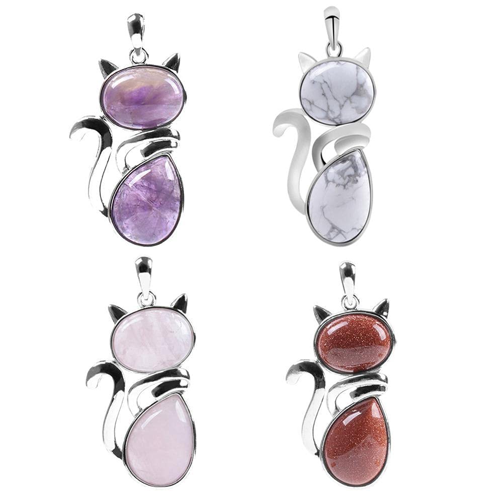 Elegante collana con ciondolo gatto nero a forma di cuore per