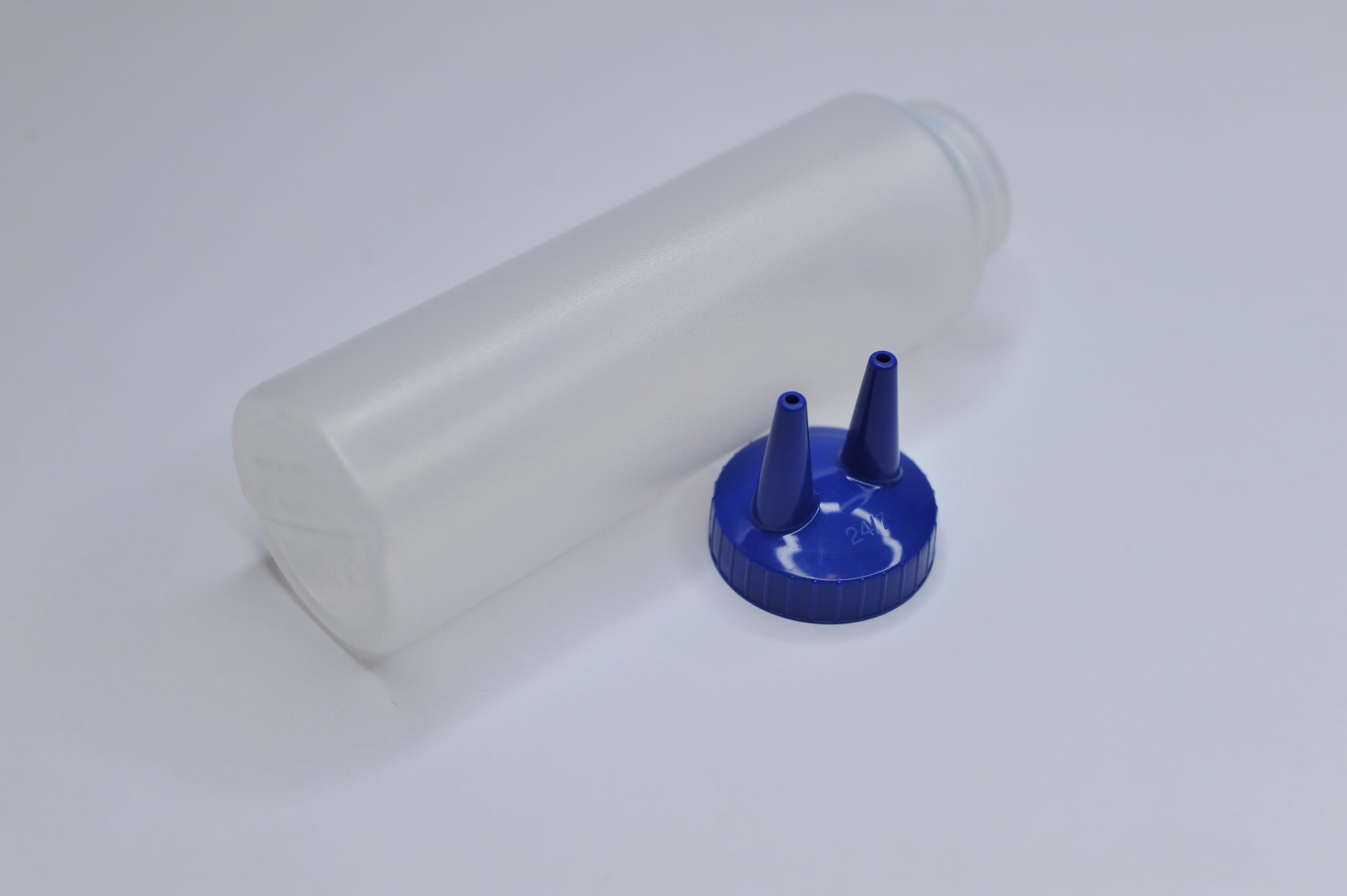 Twenty Four 7, Double Tip Blue Plastic Bottle Cap for 12 oz Squeeze Bottle, Squeeze Bottle not included