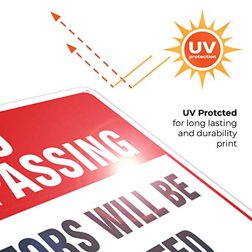 No Trespassing Sign, Violators Will Be Prosecuted Sign, 10X14 Heavy Aluminum, Uv Protected, Indoor/Outdoor Use, Weather/Fade Resistant, Made In Usa By Sigo Signs #TOP6