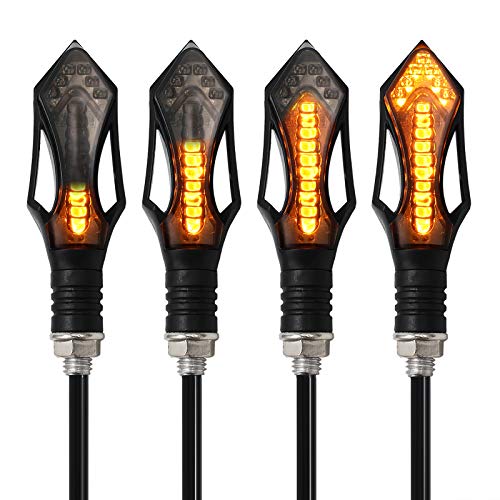 Kinstecks 4PCS Motorcycle Indicators Flowing Motorcycle Turn Signal Lights Motorbike Indicators Turning Indicators 12V 12LEDs Bulbs for Motorcycle Motorbike Scooter Quad Cruiser Off Road