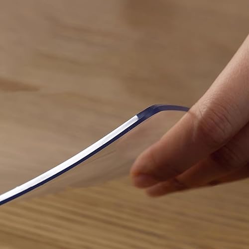 Mantel de PVC transparente, protector de mesa de vinilo transparente de 0.118 in de grosor, antiarañazos, antideslizante, para mesa auxiliar de