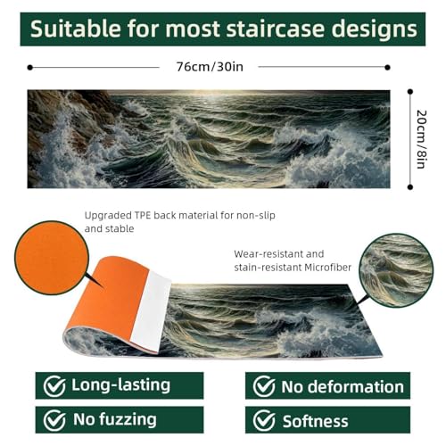 Tapis d'escalier antidérapant de qualité supérieure pour marche en bois - 5