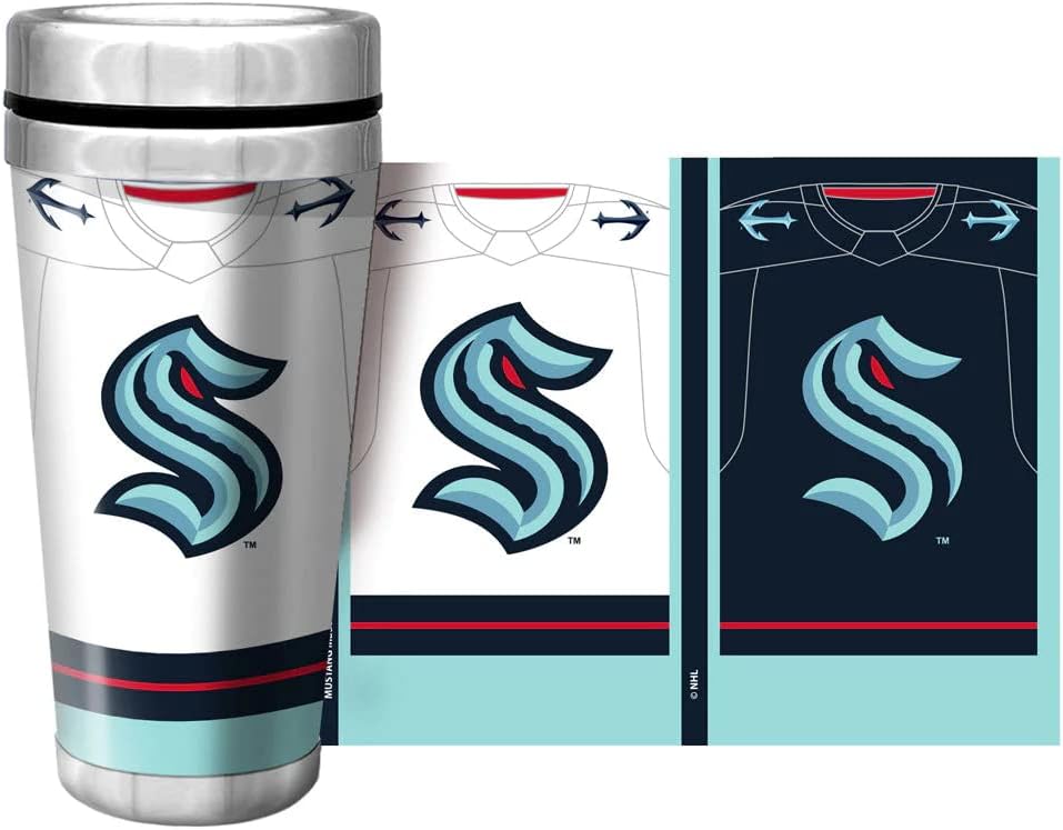 Seattle Kraken Travel Mug - 16 oz. Jersey Full Wrap
