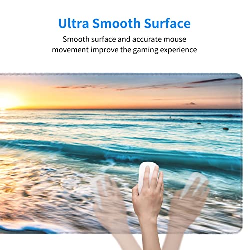 Large Mouse Pad Gaming Mousepad Xl Sunrise Beach Wave Desk Mat Mouse Pad Long 31.5X11.8 In Extended Big Mouse Pad Waterproof Desk Pad With Non-Slip Base And Stitched Edges Computer Keyboard Mouse Mat #TOP4