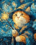 AYAOYANGGO Animal Diy Kit De Bordado Con Cuentas Los Gatos Y Las Estrellas Bead Embroidery Kit De Bricolaje Con Cuentas,Kit De Punto De Cruz Hecho A Mano,Arte Con Agujas 50x60cm
