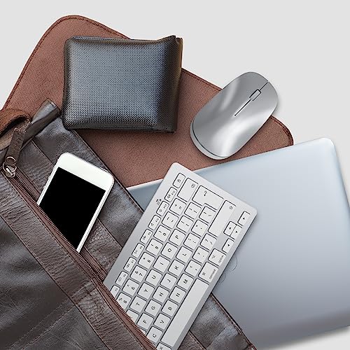 Bluetooth Keyboard and Mouse Set for Mac, OMOTON Ultra-Slim Wireless Keyboard and Mouse Combo for Apple Mac, MacBook Pro/Air, iMac, Mac Mini,Battery-powered, QWERTY UK Layout, Silver - Image 6