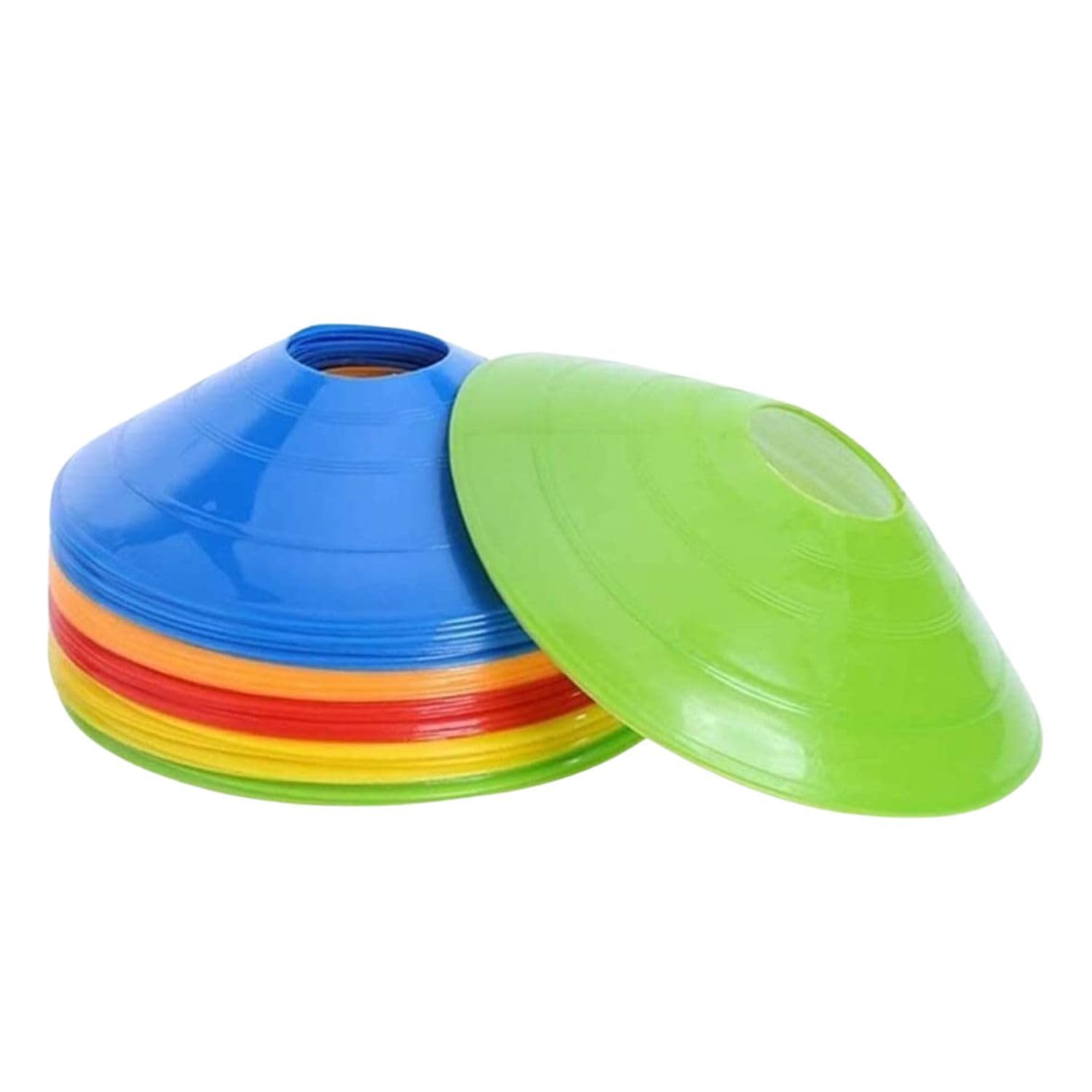 Multicolor Training Disc Cones Set for Sports, Flexible Plastic Marker Cones for Football, Cricket, Agility Drills, Coaching, Kids Practice Pack of 10-picture-18